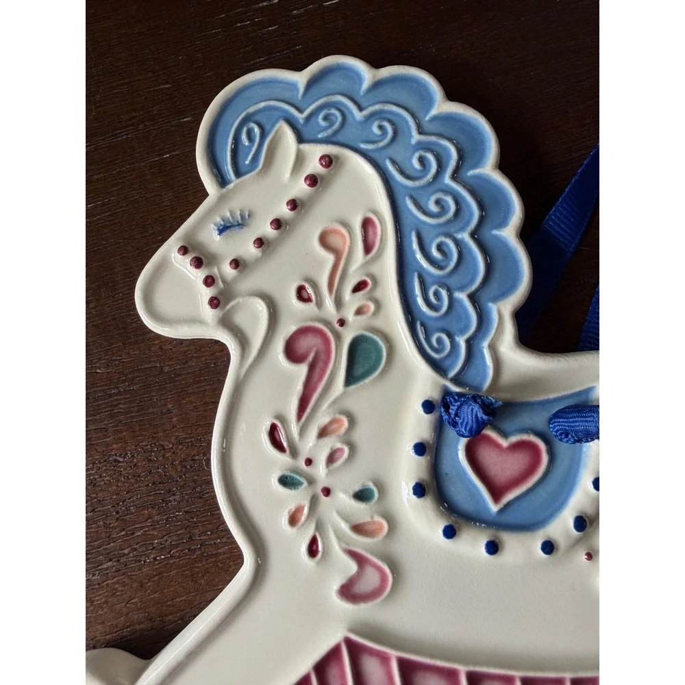 J. Duban Designs Rocking Horse Wall Hanging Tile A Child Is A Gift From God 1988